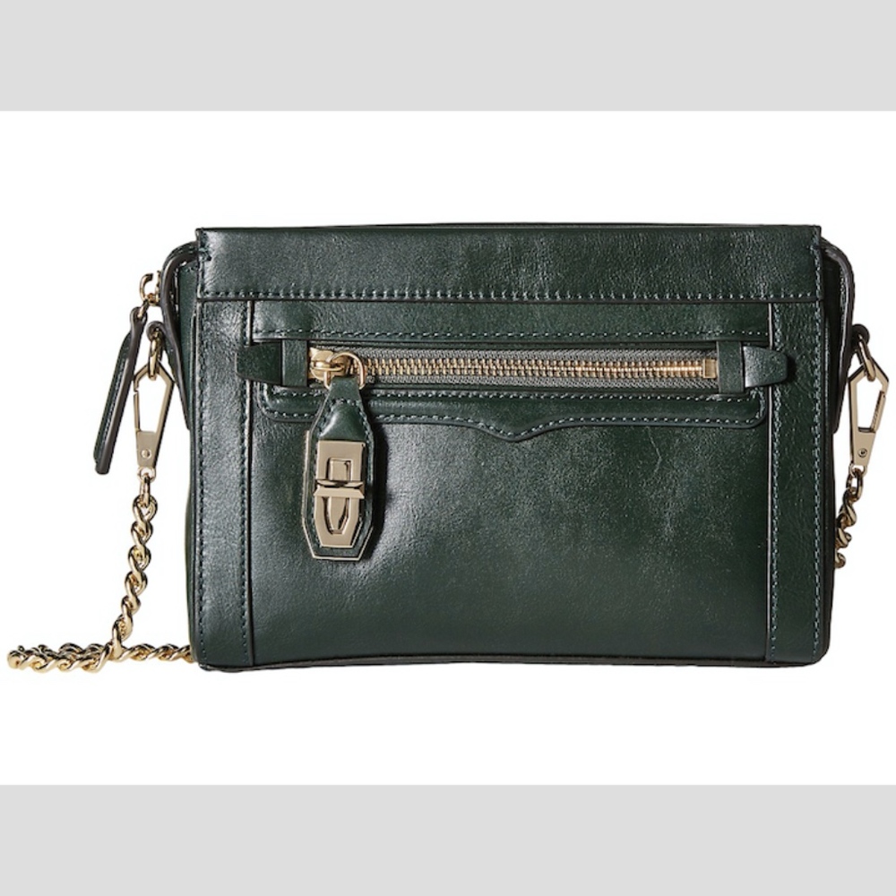 Rebecca Minkoff Crosby Green Leather Crossbody Bag